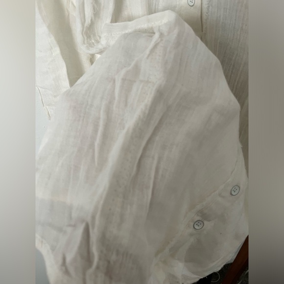 NWT FREE PEOPLE WE THE FREE Valley Double Cloth Shirt In Clean Ivory MSRP $108 - Picture 10 of 11